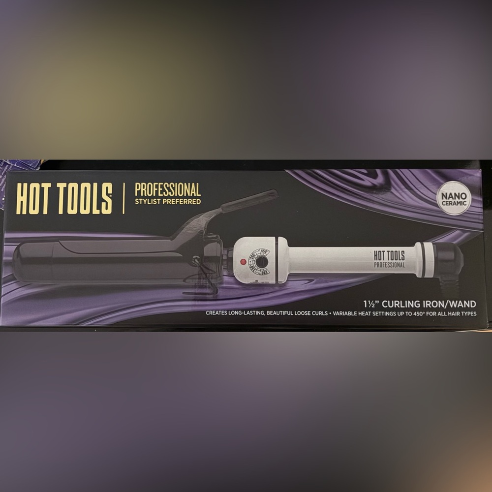 Hot Tools Professional Nano Ceramic 1 1/2” Curling Iron - Black and White